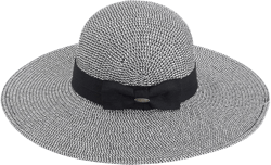 Funky Junque Women's Foldable Packeable Straw UPF 50 Adjustable Beach Sun Hat One Size Black Multi