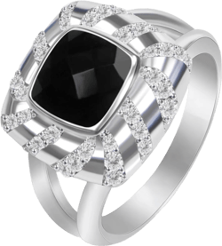 18K Gold Plated Statement Cubic Zirconia Ring Designer Jewelry Twisted Cable Wire Rings for Women Gift Black 6