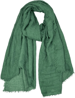 Belsen Women's Cotton Linen Soft Scarf, Gauze Shawl Wrap, 75 x 35 inches, Fashion Hijab Green