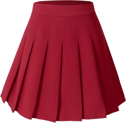 Hoerev Women Girls Short High Waist Pleated Skater Tennis Skirt 6 Red