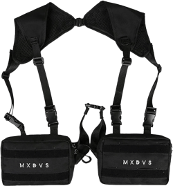 Unisex Black Chest Rig Bag Streetwear Tactical Vest Hip-hop Chest Bags Fashion Tactics Waist Pack Woman Functional Square Bag(Black)