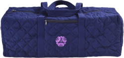 Hugger Mugger Quilted Yoga Mat Bag Black - fits Most Yoga mats with Extra Room for Props, 100% Durable Cotton, Double Handles, Inside and Outside Zipper Pockets One Size Navy