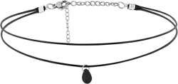 Sacina Layered Black Choker Necklace, Glass Teardrop Chocker, Gothic Black Choker, Boho Goth Necklace, Christmas Jewelry Gift for Women black