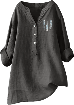 Long Sleeve Shirts for Women Cotton,Women's Waffle Knit Tunic Tops Loose Long Sleeve Button up V Neck Shirts