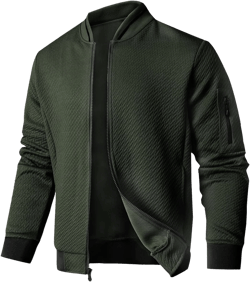 Mens Loose Fit Lightweight Jacket Casual Stylish bomber Jacket 3X-Large Army Green