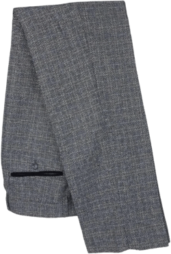 Men’s Tweed Textured Retro Tailored Fit Navy Blue & Grey Suit Trousers Size 42 at Amazon Men’s Clothing store