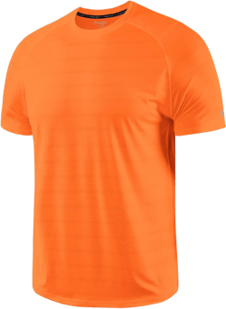 Zengjo Mens Workout Shirts Quick Dry Short Sleeve Athletic Running Gym T Shirt Large Neon Orange(solid)