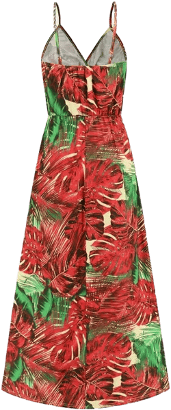 Women's Loose Fit Dress Floral Print Backless Maxi Dress