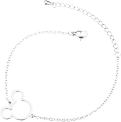 Cute Mouse Bracelets for Women Stainless Steel Silver Plated Cartoon Animal Adjustable Chain Ankle Bracelet Minimalist Christmas Jewelry Gifts Hollow Silver