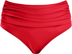 Women Plus Size High Waist Bikini Bottoms Swim Briefs Beach Shorts Ruched 3 Piece Swimsuits for Women with Cover Red Large