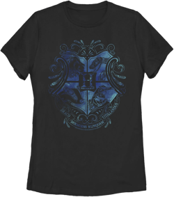 Women's Harry Potter Hogwarts Houses Blue Crest  Graphic Tee Black Small