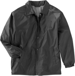Men's Raglan Sleeves Nylon Staff Jacket Black Medium