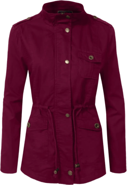 J. LOVNY Women's Versatile Military Anorak Jacket in Various Styles S-3XL Medium Jlwj1082-burgundy