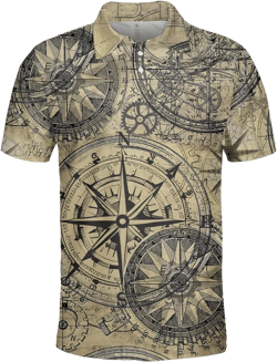 Funny Shirt Polo Shirt Mens Golf Shirt Mens Polo Shirts Short Sleeve Button Up Shirt Men Pirate 1 XX-Large