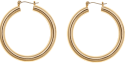 Medium Tube Hoop Earrings - Leverback Fashion Jewelry, Gold | Eloquii