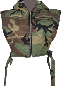 Maixang Women's Cropped Padded Camo Vest Denim Sleeveless Puffer Gilet Y2K Hooded Camouflage Vest Army Jacket Coat Large Camo