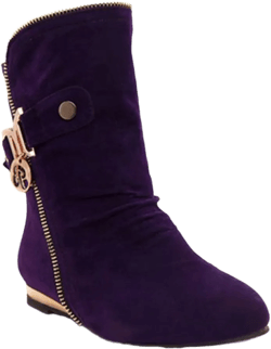 Women's Winter Metallic Slouch Ankle Boots Suede Flat Quilted Zipper Booties Comfy Dressy Short Boot