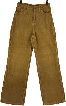 Monki Brown High Waist Loose Fit Corduroy Pants W26