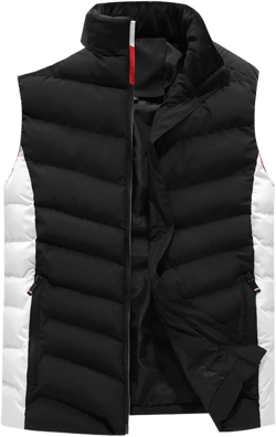 Men's Packable Stand Collar Puffer Vest Men's Running Vest Outerwear, Lightweight Windproof Sleeveless Jacket for Golf X-Large Black#02
