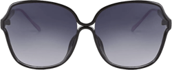 FEISEDY Oversized Butterfly Sunglasses for Women Retro Frame UV Protection Gradient Lens Sunnies B9022 Bright Black 63 Millimeters