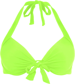 Ocean Blues Women's Push Up Bikini Top Halter Swimsuit Top Medium Neon Green
