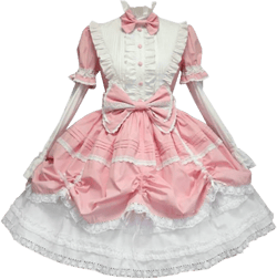 Jeufoin Women’s Classic Black Gothic Lolita Dress Detachable Sleeve Multi Layered Halloween Cosplay Costume with Bowknots X-Small Pink