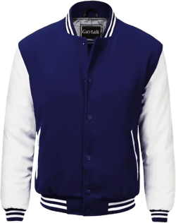 Guytalk Men's Letterman Style Premium Thick Fabric Varsity Baseball Jacket XX-Large Varjack-555_navy White