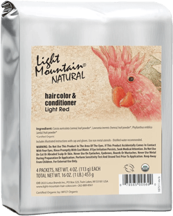 Light Mountain Henna Hair Color & Conditioner - Light Red Hair Dye for Men/Women, Organic Henna Leaf Powder and Botanicals, Chemical-Free, Semi-Permanent Hair Color, 16 Oz