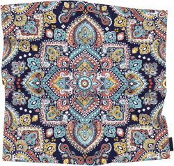 Vintage Floral Head Scarf Silk Feel Like White Peonies Gold Leaves Branches Berries Bandana Soft for Women Girls Floral Paisley Pattern