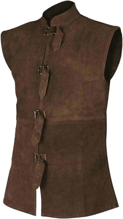 ZHUER Faux Suede Vest Mens Slim Fit Double Breasted Suit Vest Retro Gothic Steampunk Waistcoat Western Cowboy Vest Jacket Small Aa- Brown