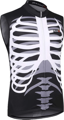 Men's Sleeveless Vest Cycling Jersey Shirt Bicycle Bike Tees Small Skeleton