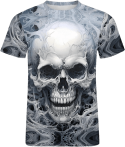 Mens Skull T-Shirts Slim Fit Qucik Dry Short Sleeve 3D Skull Graphic Print Summer Streetwear Tees 3X-Large Skull 3