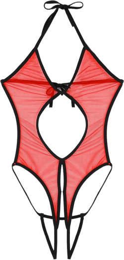 outlets store clearance Women's See-Through Bodysuit Bikini Thong Lingerie Sling Shot Monokini Cross Dresser Swimsuit Bathing Suit warehouse sale clearance returns Red