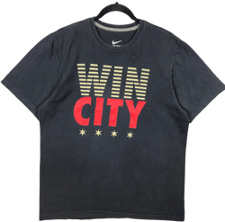 Nike Win City Black Regular Fit Cotton Tee Shirt Size L