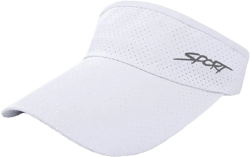 Sun Visors for Women Men Mesh Golf Visor Tennis Cap Summer Running Hats with Adjustable Strap One Size White