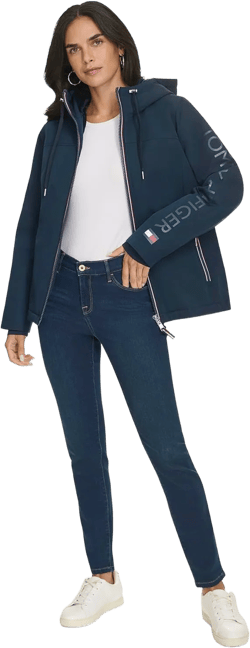 Tommy Hilfiger Women's Iconic Stadium Jacket Large Navy