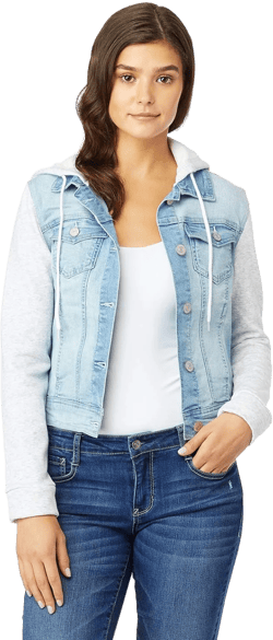 WallFlower Women's Dreamer Denim Jackets Juniors (Standard and Plus) Medium Union