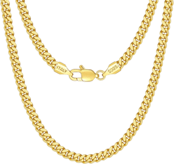 ONLVULF 18K Plated Gold Chain for Men Women, 4mm Miami Cuban Link Necklace, Sturdy & Comfortable, 26 Inch | Amazon.com