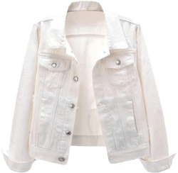 Kedera Womens Denim Jackets Distressed Ripped Long Sleeve Jean Jacket Coats XX-Large White