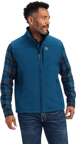 Ariat Mens 10041622 MNS LOGO 2.0 SOFTSHELL VEST MAJOLICA BLU L Blue