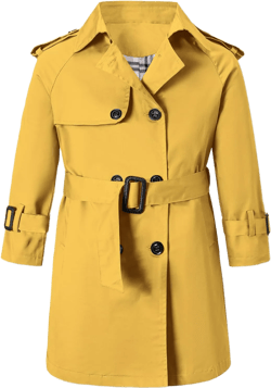 Betusline Boys Waterproof Trench Coat Double Breasted Classic Belted Outwear Jacket Dress Coats 11-12 Years 1# Yellow