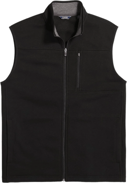 IZOD Men's Advantage Performance Full Zip Sweater Fleece Vest Large Black Heather