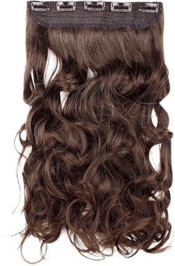 SWACC 20" Women 3/4 Full Head Instant One Piece Curly Body Wave Heat Resistance Synthetic Clip in Hair Extension (Chestnut Brown-6#)