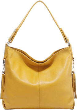 Fashion Soft Real Genuine Leather Tassel Women's Handbag Ladies Shoulder Tote Messenger Hobo Bag Satchel Yellow