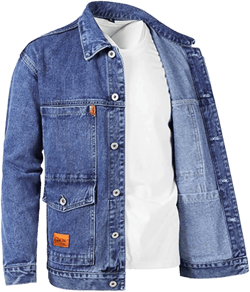 Men's Trucker Jacket Cowboy Western Unlined Denim Jackets Fashion Button Down Long Sleeve Jean Jackets Classic Fit Blue 3X-Large