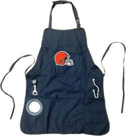 Team Sports America NFL Ultimate Grilling Apron with Bottle Opener and Insulated Beverage Holder, Adjustable Straps Men Women Cleveland Browns