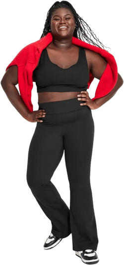 Women&#39;s High-Waisted ButterBliss Flare Leggings - Wild Fable&#8482; Black XXL: Recycled Polyester, Slim Fit