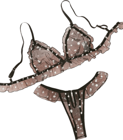 GORGLITTER Women's Bra and Panty Set Floral Lace Bow Sexy Sheer Mesh Lingerie Set Underwear Black Floral Small