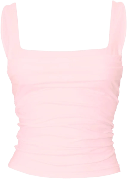 Women's Sleeveless Square Neck Tank Tops Strappy Ruched Going Out Top Backless Crop Tops Large Pink