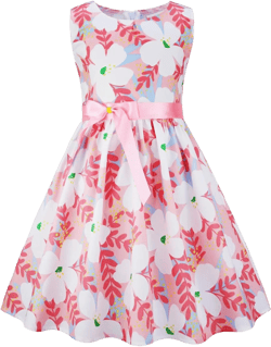 Kid Floral Cotton Girls Dresses Summer Girl Clothes 2-3T E87